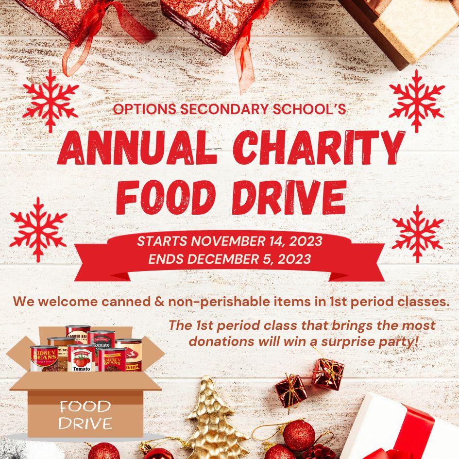 Annual charity food drive November 14 to December 5