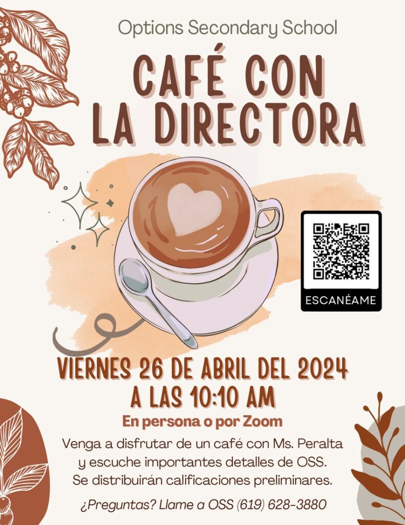 Coffee with the principal April 26th at 10:10AM